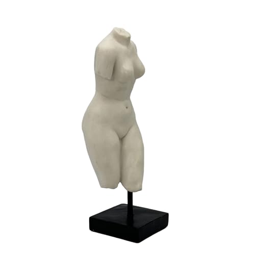 Galt International 13.5" Poly Marble Body Statue w/Black Pedestal Stand for Home Decor - Greek God Sculpture Mythology Stone-Like Marble-Feel Accent (Woman) - size: 15" Female