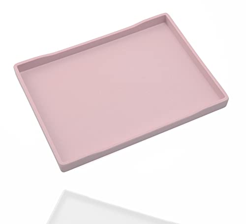 Pink Small Serving Tray (9.5 x 7 inch), Countertop Organizer for Bathtub Bathroom Vanity Items, Serving Accessory, Coffee, Drinks, Tea, Party, Spa, Perfume and Display Use. - color: Pink-1 Tray, size: 9.5" x 7" x 0.8"
