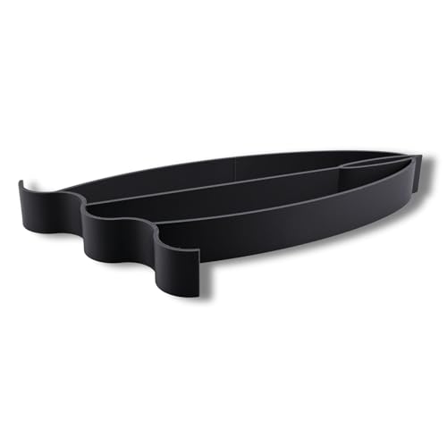 Surfing Sculpture â€“ Minimalist Decorative Accent for Surf Enthusiasts & Modern Home Decor | Collectible Design (Surf Board Floating Matte Black) - color: Surf Board Floating Matte Black