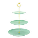 Lucky Will Green Tiered Dessert Serving Tray for Kid's Party Supplies Favors 3 Tier Cupcake Cake Stand for Birthday Tea Afternoon Halloween Christmas Candy Bar - color: Light Green