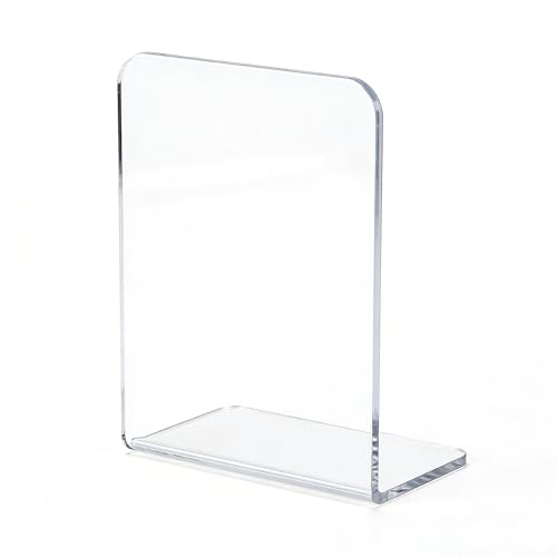 Clear Acrylic Minimalist Bookend, Non-Slip Duty Desktop Organizer for Home Office