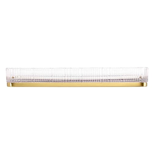 Nicole Miller - Vanity Tray, Glass Countertop Accessories, Dorm Room Essentials (Louise Collection, Clear) - size: 40" x 28" x 5"