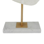 Deco 79 Polystone Abstract Decorative Sculpture Cut-Out Home Decor Statue with Marble Stand, Accent Figurine 7" x 3" x 20", White - size: 7" x 3" x 20"