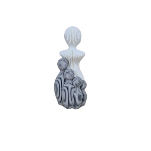Znet3D “Circle of Care” – Modern Abstract Sculpture of Mother with Four Children – Handmade Minimalist Figurine Set with Custom Color Options Home Decore
