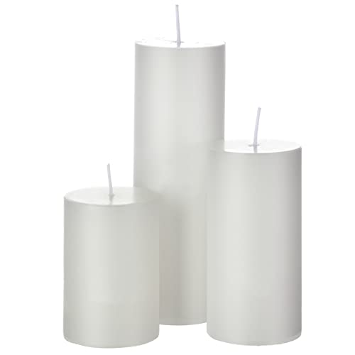 Shihanee 36 Pcs Pillar Candles with Glass Cylinder Vases Tall Hurricane Candle Holders Cylinder Vases for Centerpieces Wedding Party Decor, Total 18 Sets(Clear,White) - color: Clear,white