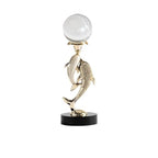 Statue Decorations Modern Light Luxury Crystal Dolphin Shape Home Furnishings Living Room Wine Cabinet Desktop Decoration Home Decor Object(Large) - size: Large