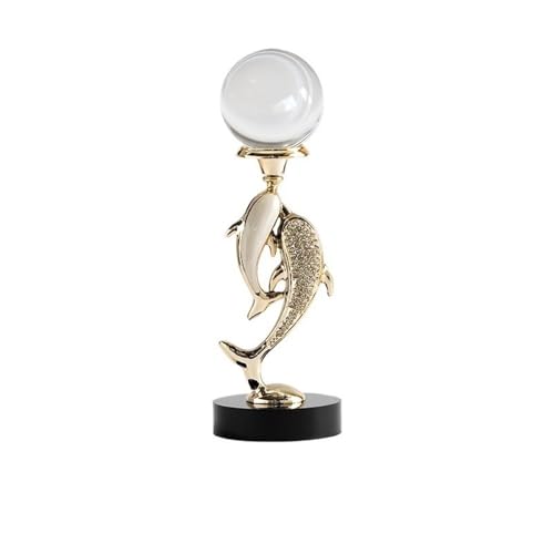 Statue Decorations Modern Light Luxury Crystal Dolphin Shape Home Furnishings Living Room Wine Cabinet Desktop Decoration Home Decor Object(Large) - size: Large