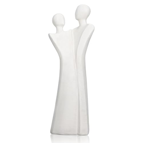 Resin Modern Abstract Sculpture, White Lovers Statues, Home Decor for Living Room, Office, Bookshelf, Gifts for Friends Love Ones - size: Lover