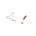 Fenteer Thinker Abstract Sculpture Desktop Figurine Metal Leaf Statue Minimalist Home Decor Iron Wood Artistic Hollow Design Suitable for Living Room Office B