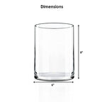 CYS EXCEL Cylinder Clear Glass Vase (H:8" D:6") | Multiple Size Choices Glass Flower Vase Centerpieces | Hurricane Floating Candle Holder Vase - size: H-8" D-6"