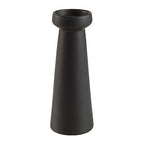 47th & Main Modern Candleholder Ceramic Pedestal Candle Holder, 8" Tall, Matte Black - size: 8" Tall