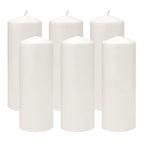 Stonebriar Unscented White Tall Pillar Candles, 80 Hour Burning Candle Pillars, Perfect for Decor, Weddings, Emergencies 3" X 8", 6 count - size: 3" x 8", style: Pack of 6