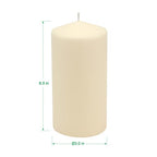 Stonebriar 6 Pack Tall 3 x 6 Inch 65 Hour Long Burning Unscented Ivory Wax Pillar Candles