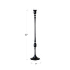 Creative Co-Op Tall Decorative Hand-Forged Metal Taper Holder, Black - size: 4" Round x 20"H