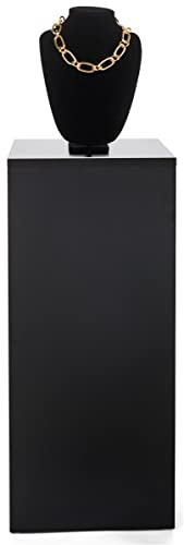 Displays2go 30" Tall Floor Standing Pedestal Stand with 12.5” Square Top, Black (WDCUBEBLK2) - color: Black, size: 30"H