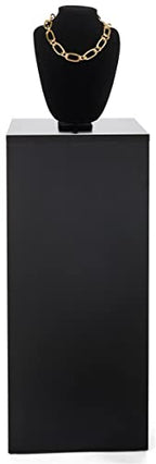 Displays2go 30" Tall Floor Standing Pedestal Stand with 12.5” Square Top, Black (WDCUBEBLK2) - color: Black, size: 30"H