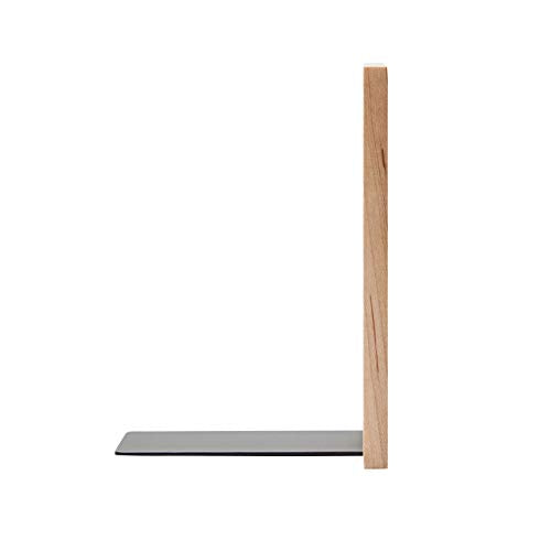 Pandapark Wood Decorative Bookends,Non-Skid Bookend for Shelves,Heavy Duty Bookends,Book Stand for Books/CDs,1 Pair - color: Spirit