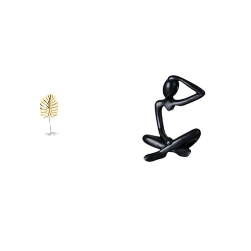 Baoblaze Abstract Leaf Thinker Modern Sculpture Figurine Ornament for Home Shelf Desk Bar Decoration Unique Collection Gift
