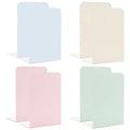 Metal Bookends,4 Pairs/8 Pieces Heavy Duty Bookends for Shelves Heavy Books, Anti-Slip Design Book Stopper for Magazines, DVDs, Kids, Girls(8 x 5.3 x 4 inches)