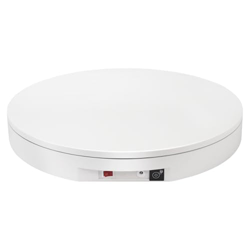 Ultra-Thin&Heavy Duty Remote-Controlled Motorized Turntable,Motorized Rotating Display Stand,Speed-Adjustable Rotating Platform,Human 3D Scan Electric Turntable for Scan,Showcase(19.7in/White) - size: 19.7inch/White/600Lbs Load