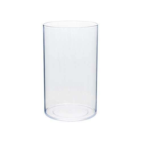 Royal Imports Flower Vase Acrylic Cylinder - Decorative Centerpiece for Home or Wedding - Non Breakable Plastic, 5"X8" Tall Round - Clear - size: 5" x 8" - Single Vase
