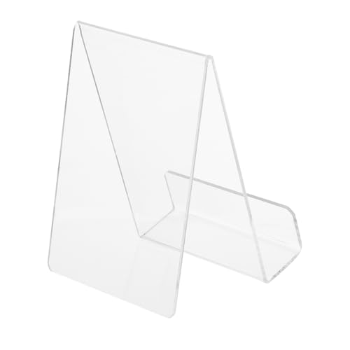 ULTECHNOVO 1Pc Transparent Acrylic Book Rack Stylish Bookend Display Stand for Desktop for Home Office Library Bookstore Compact Lightweight Design for Long Term Use