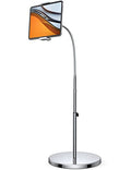 Lamicall Tablet Floor Stand Gooseneck - Swivel Tablet Holder Mount with Adjustable Height & 10.6lb Stable Base, for 4.7-13" iPad mini Air Pro 12.9/9.7, Tab, Kindle, iPhone Air 17 Pro Max, Phones - color: Silver