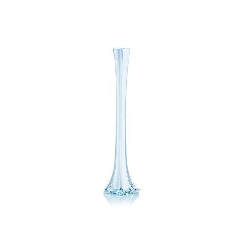 WGV Eiffel Tower Vase, Open 1", Height 20", (Multiple Sizes Choices) White Glass Floral Container with Sturdy Base, Flower Centerpiece for Wedding Event Home Decor, Arts Crafts, 1 Piece - color: White, size: 20"H