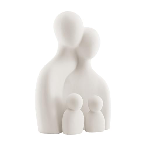 Danya B. Hans Cream Abstract Nesting Three Piece Family of 4 Decorative Accent Matte Ceramic Sculpture Figure Set