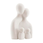 Danya B. Hans Cream Abstract Nesting Three Piece Family of 4 Decorative Accent Matte Ceramic Sculpture Figure Set