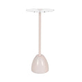 Kate and Laurel Acari Modern Scallop Pedestal Drink Table, 10 x 10 x 22, Clear Acrylic and Pink, Decorative End Table with Scalloped Acrylic Tabletop for Use as Small Plant Stand or Living Room Accent