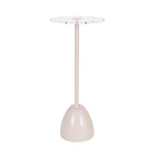 Kate and Laurel Acari Modern Scallop Pedestal Drink Table, 10 x 10 x 22, Clear Acrylic and Pink, Decorative End Table with Scalloped Acrylic Tabletop for Use as Small Plant Stand or Living Room Accent