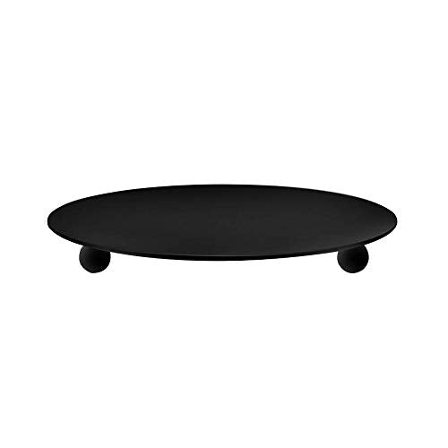 Decorative Iron Plate Candle Holder Pedestal Wax Candle Stand, Taper Candles for Candlesticks, Pillar Candle Holder for Wedding Decoration, Home Decor Bar Party (Black) - color: Black
