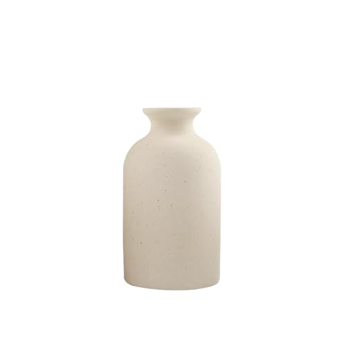 Beige Small Ceramic Vase, Dry Flower Vases Minimalism Style for Modern Table Shelf Home Decor, Fit for Fireplace Bedroom Kitchen Living Room Centerpieces Office Desk Gift(S Beige) - color: Beige, size: Small