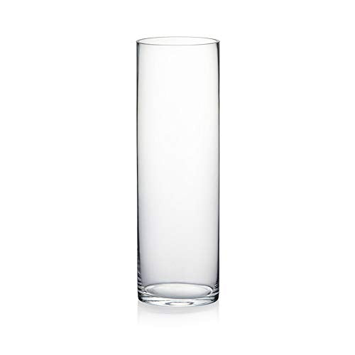 WGV Cylinder Vase, Diameter 5", Height 16", Clear Glass Floral Planter Container, Tall Centerpiece Arrangement for Wedding Party Event Home Office Decor, 1 Piece - size: 5"x16"H CL