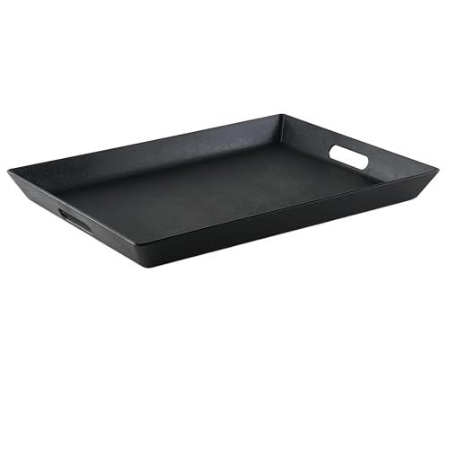 G.E.T. RST-1522-BK Non-Skid Ottoman / Coffee Table Serving Tray, 15" x 20", Black - color: Black, size: 20" x 15" x 2"