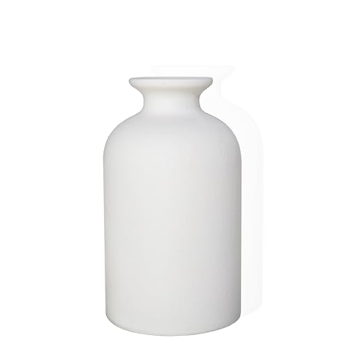 White Ceramic Small Vase, Dry Flower Vases Minimalism Style for Modern Table Shelf Home Decor, Fit for Fireplace Bedroom Kitchen Living Room Centerpieces Office Desk Gift(S White) - color: White, size: Small