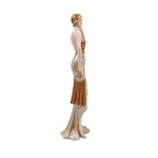 Comfy Hour 13" Glamour Elegance Art Deco Lady Figurine, Elegant Standing Woman Statue in Shimmering Gold and Tan Gown, Roaring 20s Style Desktop Decor Accent, 1 Unit - color: Elegant Standing Lady