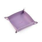 SANQIANWAN PU Leather Arc Edge Jewelry Valet Tray for Man and Women, Portable Mini Entryway Table Tray Bedside Nightstand Desk Tray Small Travel Dish Plate for Key,Wallet,Watch,Coin (Purple) - color: Purple