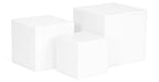 Red Co. Set of 3 Glossy White Acrylic Cube Display Nesting Riser Stands with Hollow Bottoms - color: White, size: 4",5",6" - 1 pack