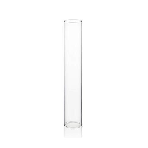 WGVI Hurricane Candle Holder Sleeve, Wide 3", Height 18", Clear Glass Cylinder Candleholder, Chimney Tube, Open Ended Candle Shade, 1 Piece - size: 3"x18"H