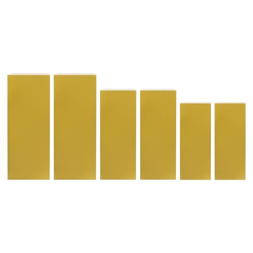 3/6 PCS Square Tall Pedestal Stand Metal Square Pedestal Stand Tall Pedestals Cake Stands for Party Wedding Birthday (Gold, 6Pcs) - color: Gold, size: 6Pcs