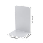 MSDADA Bookends, 4 Pairs/8pcs, White Metal, Modern Minimalist Style, Office & Book Shelves - color: White