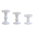 3-Piece Set of White Glass Candlestick, Crystal Candlestick Holder Holder and Conical Candle, Christmas Candle Holder Decoration, Family Living Room Wedding Candle Holder (white1set) - color: White