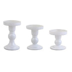 3-Piece Set of White Glass Candlestick, Crystal Candlestick Holder Holder and Conical Candle, Christmas Candle Holder Decoration, Family Living Room Wedding Candle Holder (white1set) - color: White