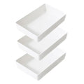 3 Pack White Plastic Drawer Organizer Tray Cutlery Utensil Makeups Drawer Organizers 9" X 6" - size: 3 Pack 9"x6" White Plastic