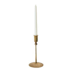 Creative Co-Op Hand-Forged Hammered Metal Taper, Antique Brass Finish Candle Holder - size: 4" Round x 8-3/4"H