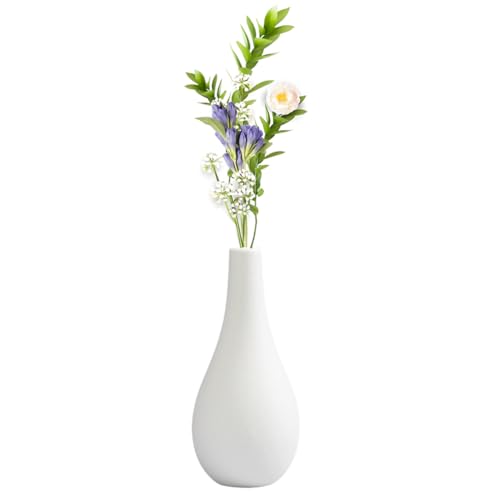 6.5Inch White Small Ceramic Bud Flower Vases Mini Narrow Neck Decorative Floral Vases Table Centerpiece for Home Decor Wedding Party Decorations