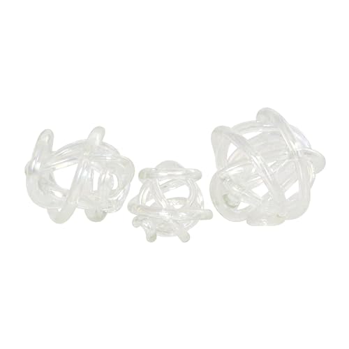 Deco 79 Glass Knot Decorative Sculpture Knotted Ball Home Decor Statues, Set of 3 Accent Figurines 5", 4", 4"W, Clear - color: Clear