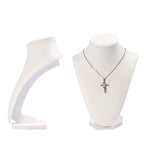Julysky 3D Necklace Display Stand For Selling,Velvet Chain Jewelry Bust Holder Organizer (1, beige) - color: beige